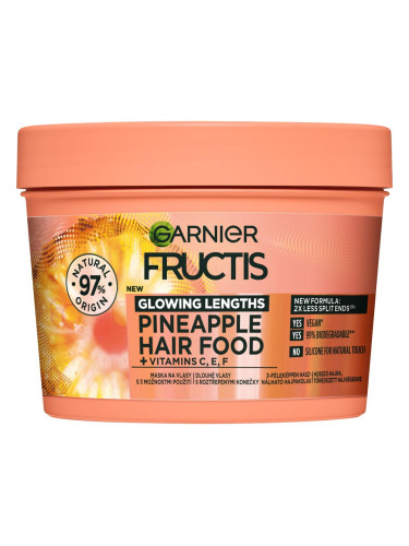 Garnier Fructis Hair Food Pineapple Glowing Lengths Mask Маска за коса за жени 400 ml