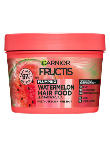 Garnier Fructis Hair Food Watermelon Plumping Mask Маска за коса за жени 400 ml