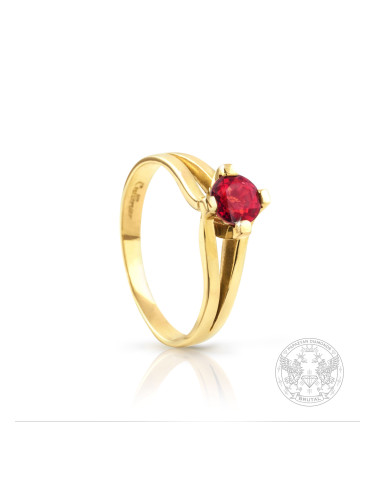 Дамски златен пръстен с изключително рядък червен сапфир BR417