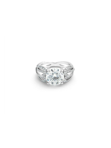 Дамски пръстен с централен 3.50ct. брилянт и странични диаманти GIA сертификат