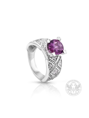Изключителен дамски пръстен със Шпинел и множество диаманти  BR583