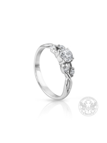 Годежен пръстен с централен 0.35ct. диамант и странични брилянти GIA450