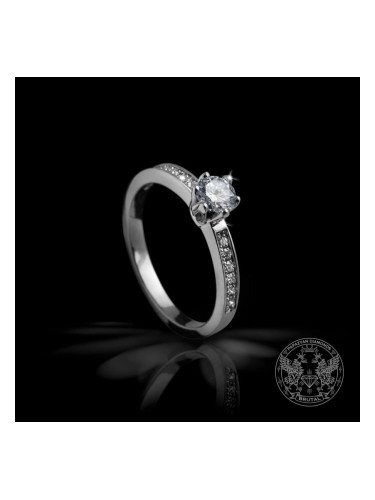 Годежен пръстен бяло злато и диаманти BR578