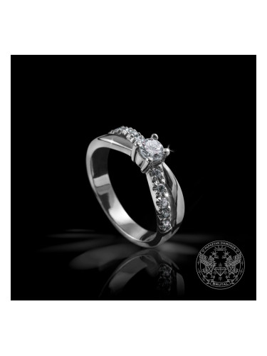 Годежен пръстен бяло злато и диаманти BR6134