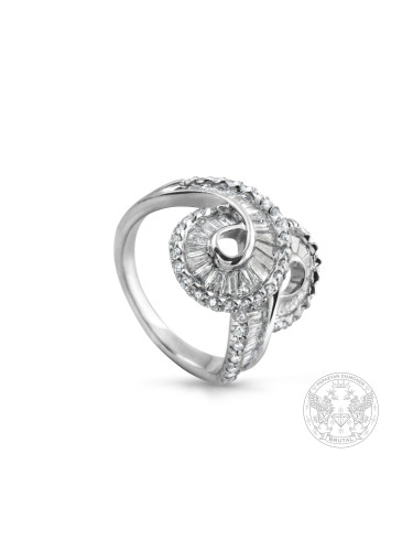 Изключителен дамски пръстен с диаманти под формата на брилянт и багета - 3,67 ct.