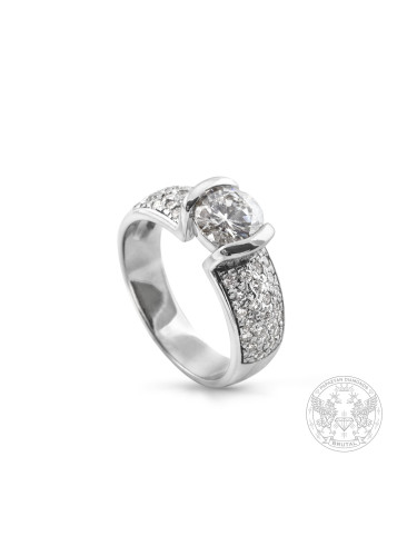 Бутиков дамски пръстен с брилянти и централен диамант 0.79 ct. BR9710 CGL Certificate