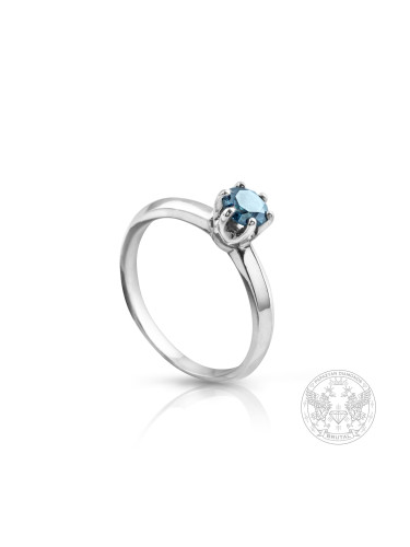 Класически годежен пръстен със син диамант 0.507ct. YP8739