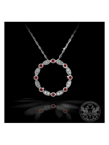 Медальон с диаманти и рубини / 14K white gold pendant with rubies and diamonds