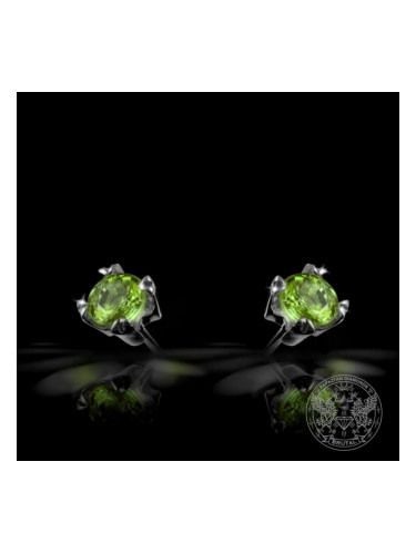 Златни обеци със Зелени Диаманти / 14K white gold earrings with Green Diamonds 0.37 ct. model 8144