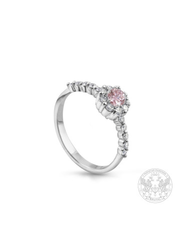 Годежен пръстен с централен розов диамант BR8177
