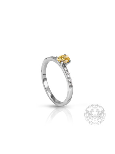 Годежен пръстен с Fancy жълт Диамант 0.34ct. и брилянти 0.10ct. BR7368