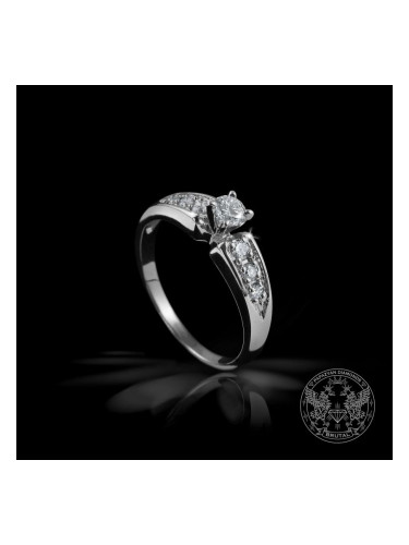 Годежен пръстен с Диамант 0.22ct. и странични Диаманти 0.13ct. BR7786