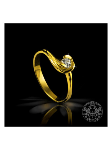 Годежен пръстен от жълто злато с диамант 0.17ct- BR8679