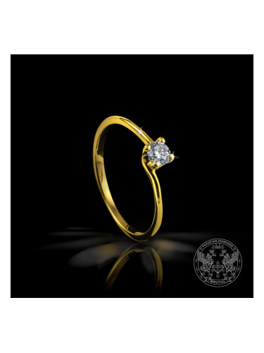 Годежен пръстен от жълто злато с диамант