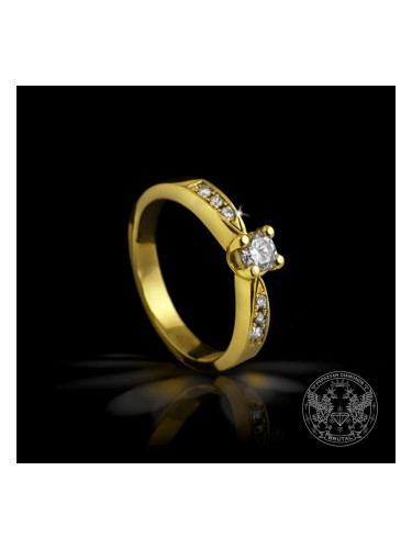Годежен пръстен с жълто злато и брилянти