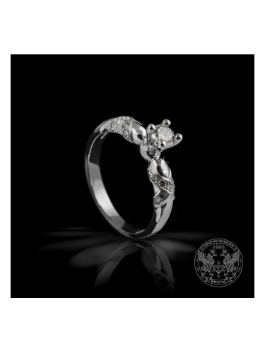 Годежен пръстен от бяло злато с диаманти BR204