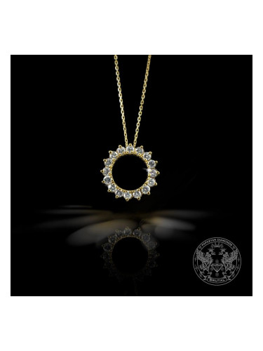 Медальон с диаманти с форма на слънце