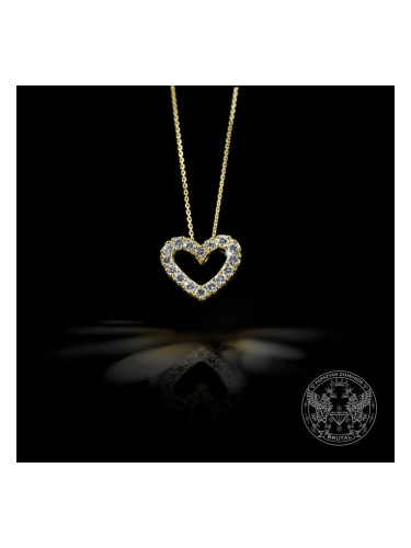 Медальон с диаманти с форма на сърце