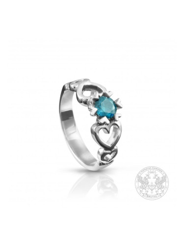 Годежен пръстен със син диамант BRTL419
