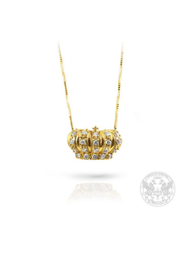 Златно колие под формата на корона с диаманти