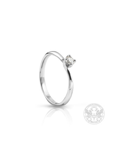 Извит годежен пръстен с брилянт AS104