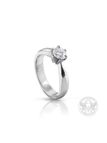 Годежен пръстен с диамант от бяло злато