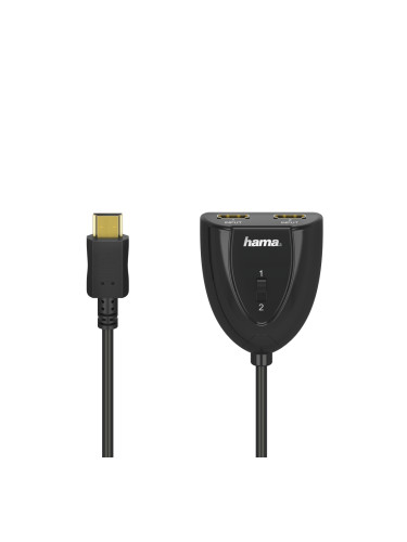 Превключвател 2 в 1 HDMI, 2 x HDMI женско - HDMI мъжко, Черен