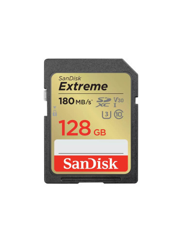 Карта памет SANDISK Extreme SDXC, 128GB, UHS-1,Class 10, U3, V30, 90 M