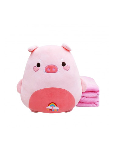 Плюшена възгланичка прасенце, 40 см + одеалце