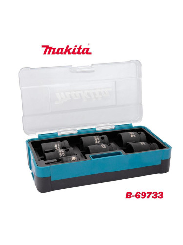 Комплект ударни вложки с адаптер, 13-24мм, 7 части, 1/2" квадрат, Makita B-69733