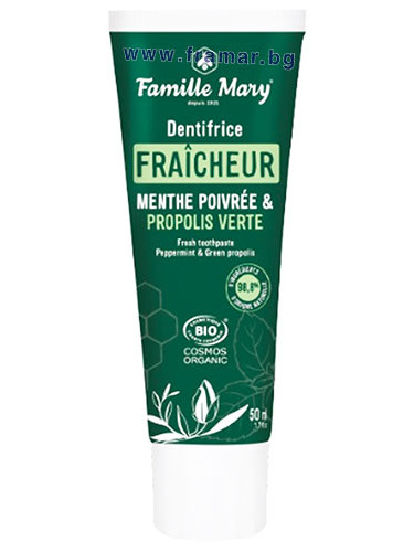ПАСТА ЗА ЗЪБИ С МЕНТА И ЗЕЛЕН ПРОПОЛИС 50 мл FAMILLE MARY