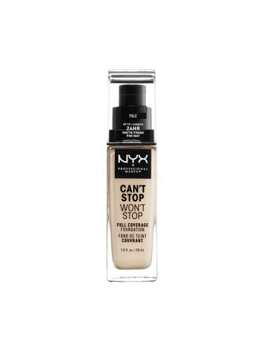 NYX Professional Makeup Can't Stop Won't Stop Фон дьо тен за жени 30 ml Нюанс 01 Pale