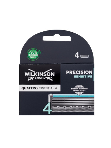 Wilkinson Sword Quattro Essential 4 Резервни ножчета за мъже Комплект