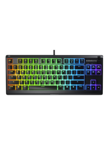  Гейминг клавиатура SteelSeries - Apex 3 TKL, RGB, US, черна