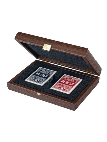  Карти за игра Manopoulos, в дървена кутия с кожен принт