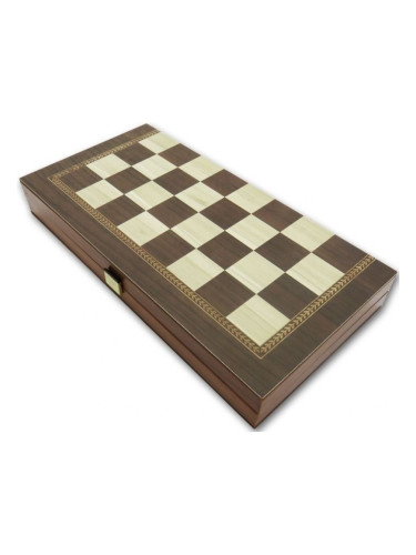  Комплект шах и табла Manopoulos - Цвят венге, 38 x 19 cm