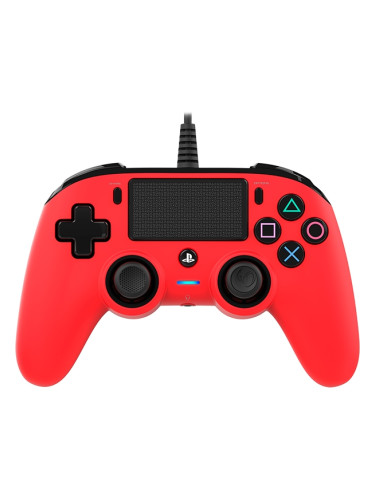  Контролер Nacon за PS4  - Wired Compact, червен