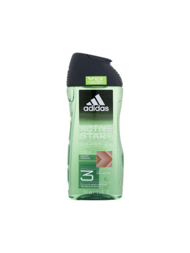 Adidas Active Start Shower Gel 3-In-1 New Cleaner Formula Душ гел за мъже 250 ml