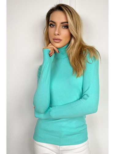 Дамска блуза с дълъг ръкав и поло яка