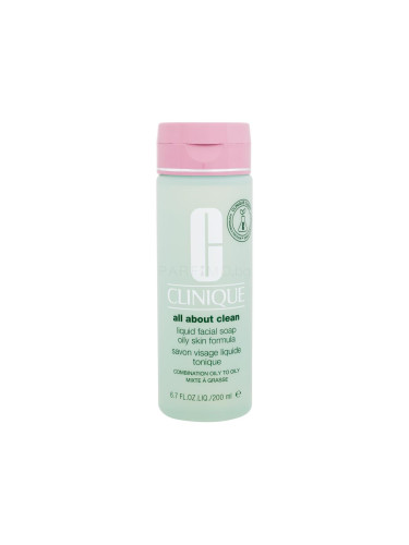 Clinique All About Clean Liquid Facial Soap Oily Skin Formula Почистващ сапун за жени 200 ml