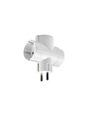 Разклонител за контакт, 3 гнезда, (1 шуко към 3 шуко), 10A, 230VAC, бял, BY72-02033, Braytron
