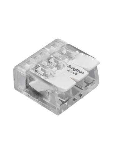 Клема, бърза връзка 250VAC, 32A, 0.08~2.5mm2, тройна, BY90-00303