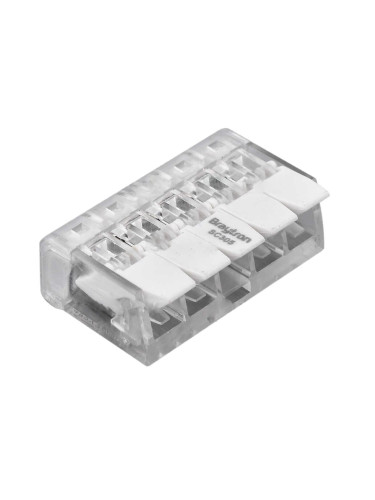 Клема, бърза връзка 250VAC, 32A, 0.08~2.5mm2, петорна, BY90-00305