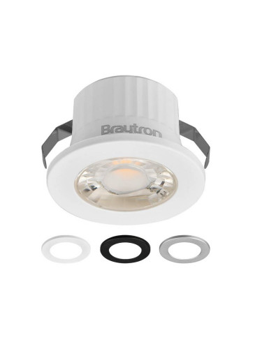 LED луна, за вграждане, 3W, кръг, 230VAC, 210lm, 3000K, топло бялa, ф44mm, BH06-00209, мини, сменяем ринг