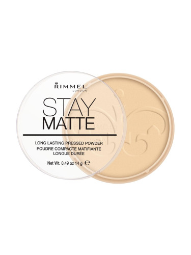 Rimmel London Stay Matte Пудра за жени 14 g Нюанс 001 Transparent