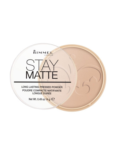 Rimmel London Stay Matte Пудра за жени 14 g Нюанс 005 Silky Beige