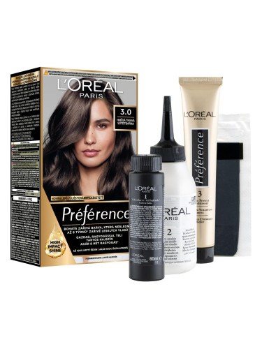 L'Oréal Paris Préférence Боя за коса за жени 60 ml Нюанс 3.0 Brasilia