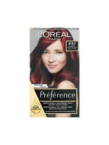 L'Oréal Paris Préférence Боя за коса за жени 60 ml Нюанс P37 Pure Plum