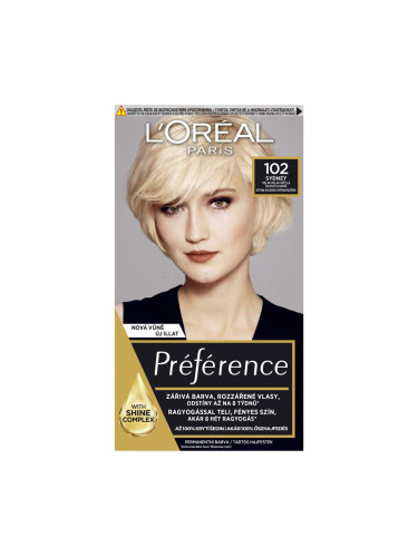 L'Oréal Paris Préférence Боя за коса за жени 60 ml Нюанс 102 Iridescent Pearl Blonde