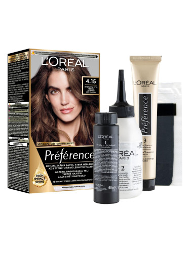 L'Oréal Paris Préférence Боя за коса за жени 60 ml Нюанс 4.15 Caracas